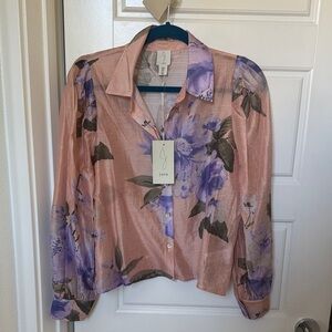 Joie Women's Blouse - Peach and Lavender Floral